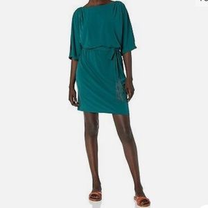 Jessica Simpson cold shoulder sleeve dress with tie waist Small in Aqua